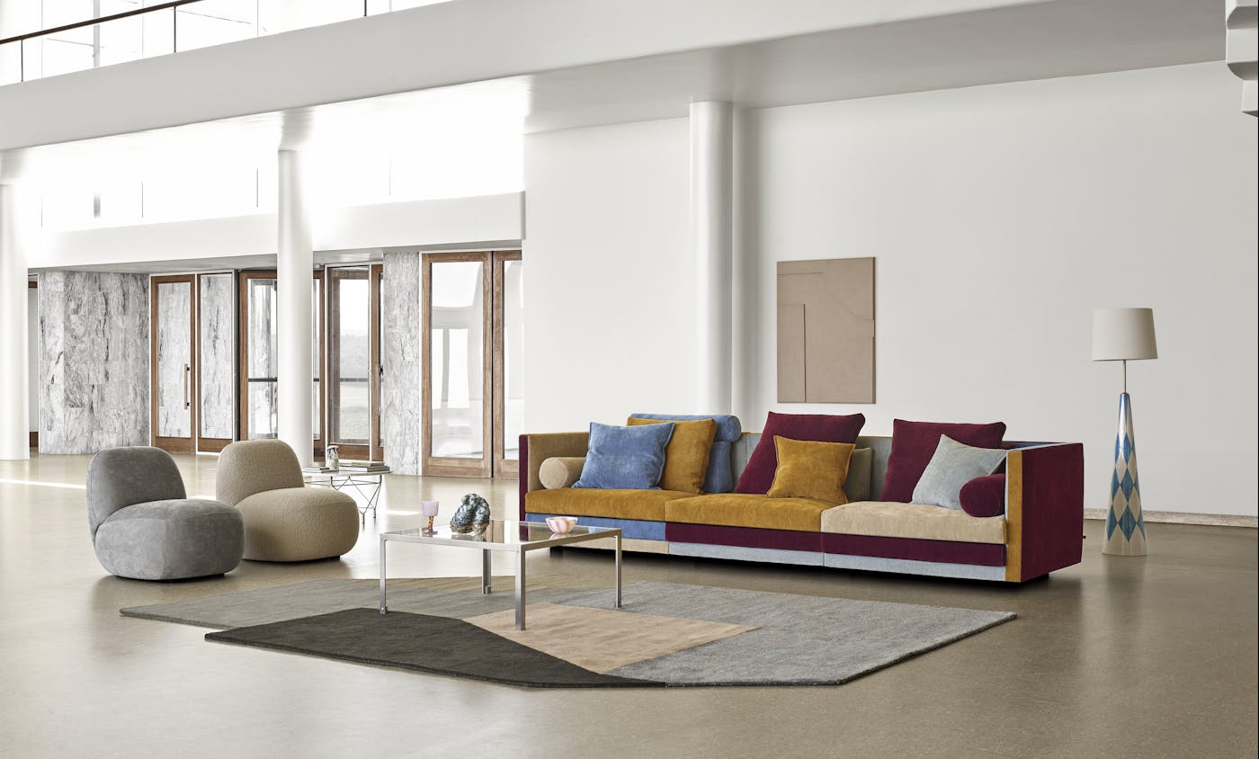 Cocoon sofa 320x106 cm Multi colour Bauhaus with Frame table and Spider table and Havana chair 116503