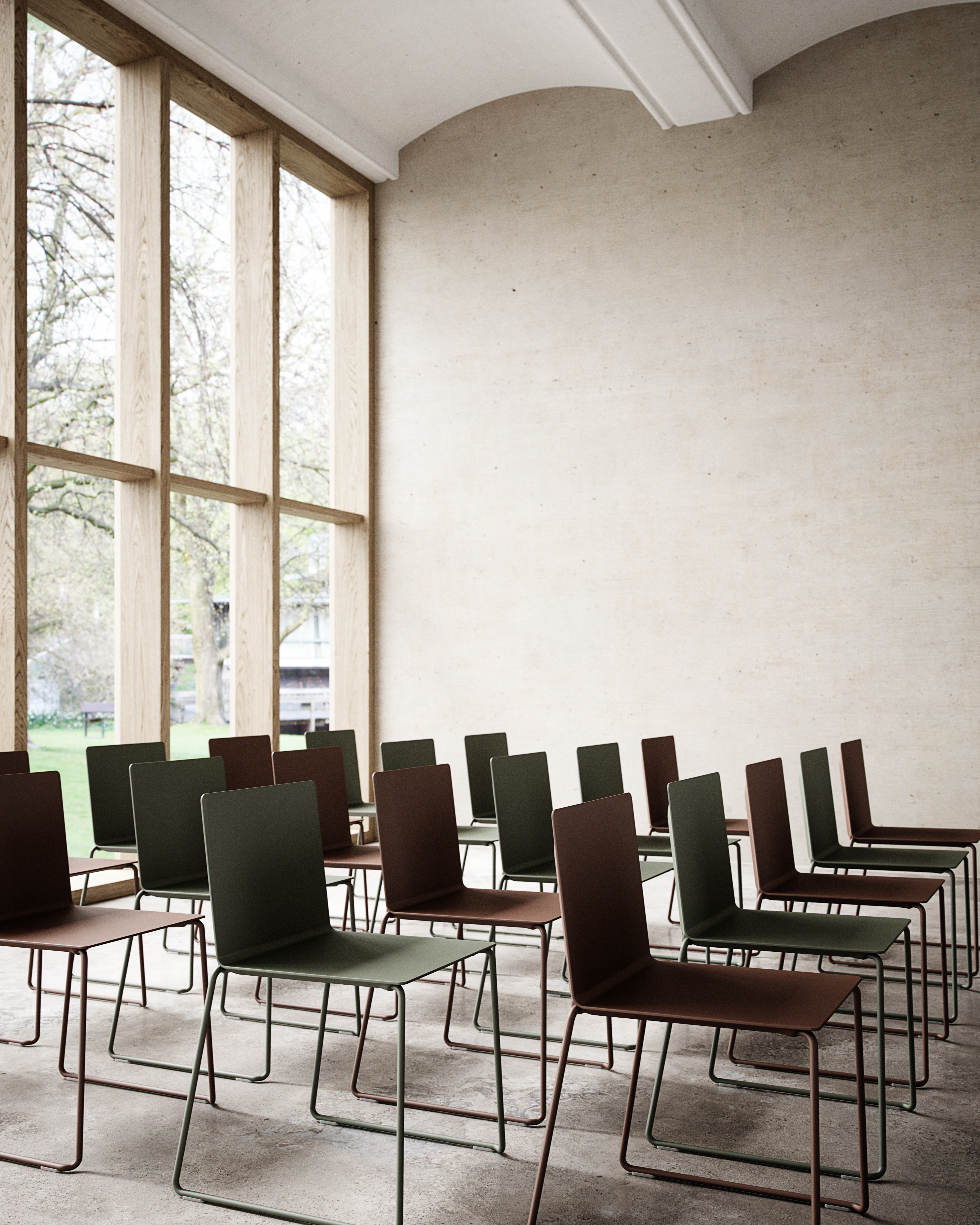 Dry chair dusty olive and terracotta