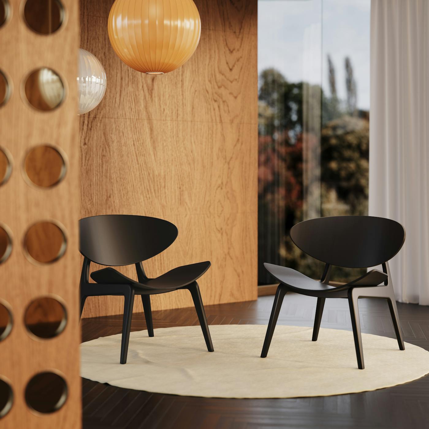 Kanu armchair wooden base Lounge area V1
