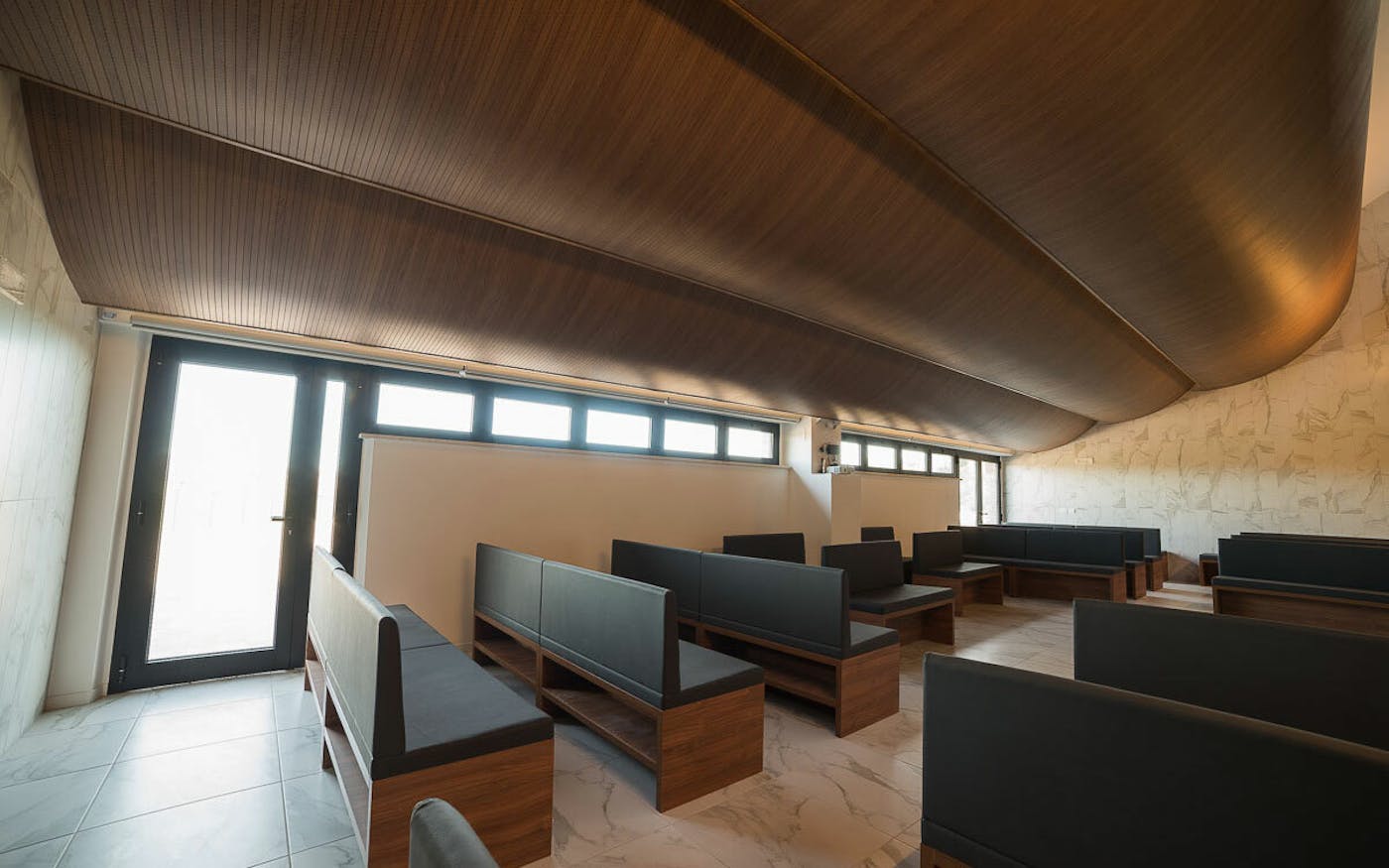 Konzept K 4 Design Italia Tempio crematorio Acoustic flex Panel Wood laminat Decor Interior