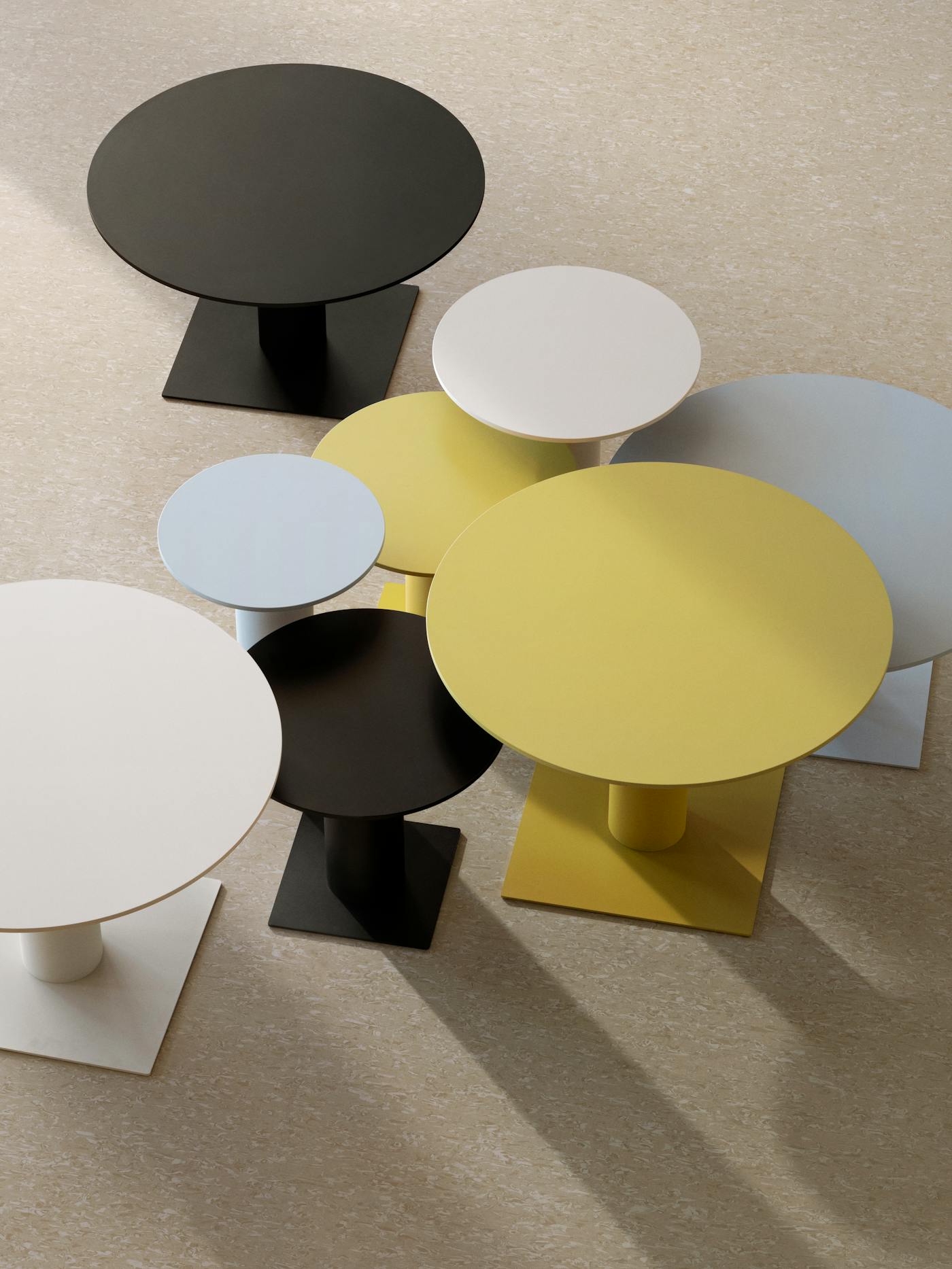 Lammhults Ciao table yellow black beige lightblue d01