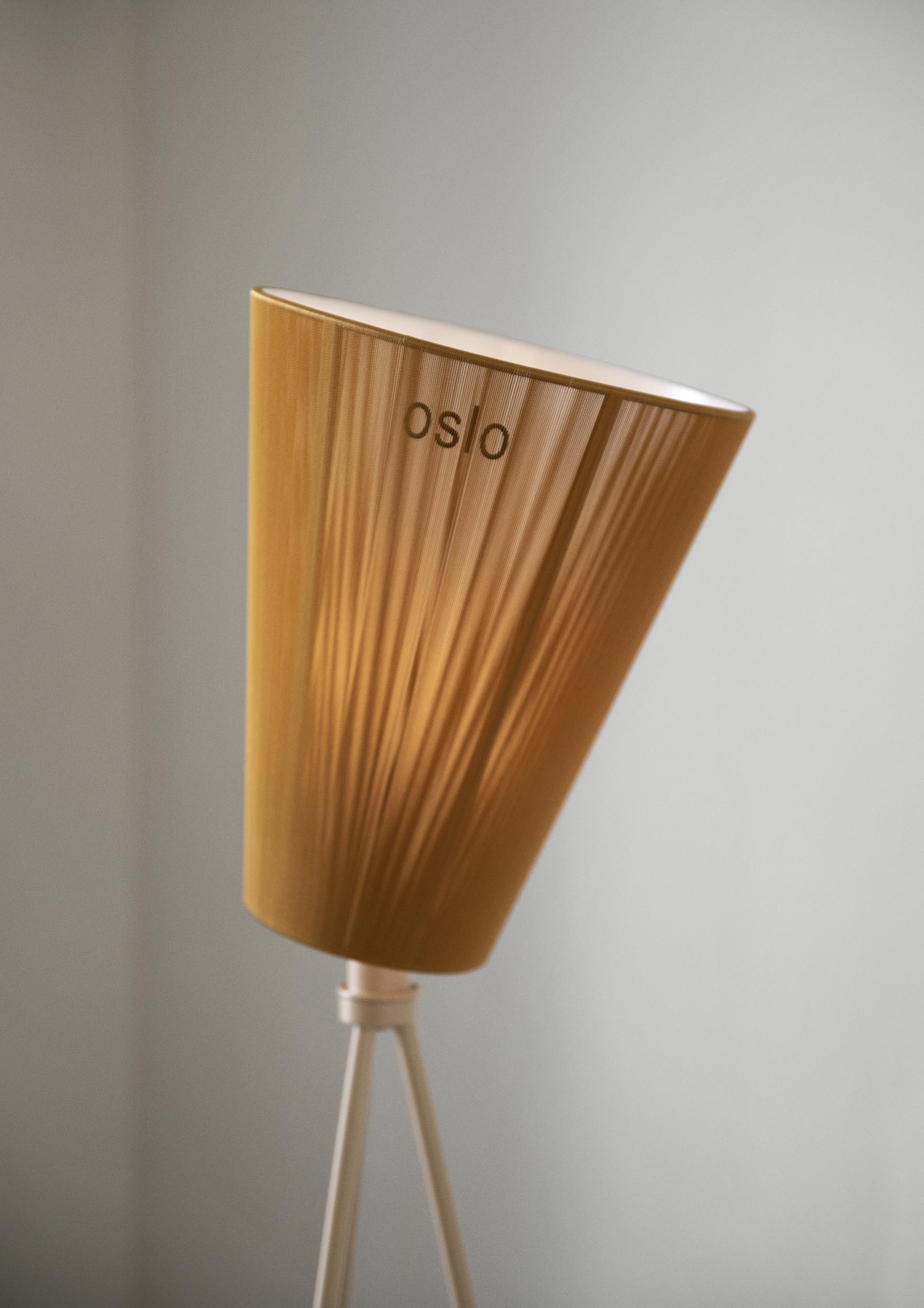 Oslo Wood lamp caramel shade Detail Northern Photo P O Solvberg Low res