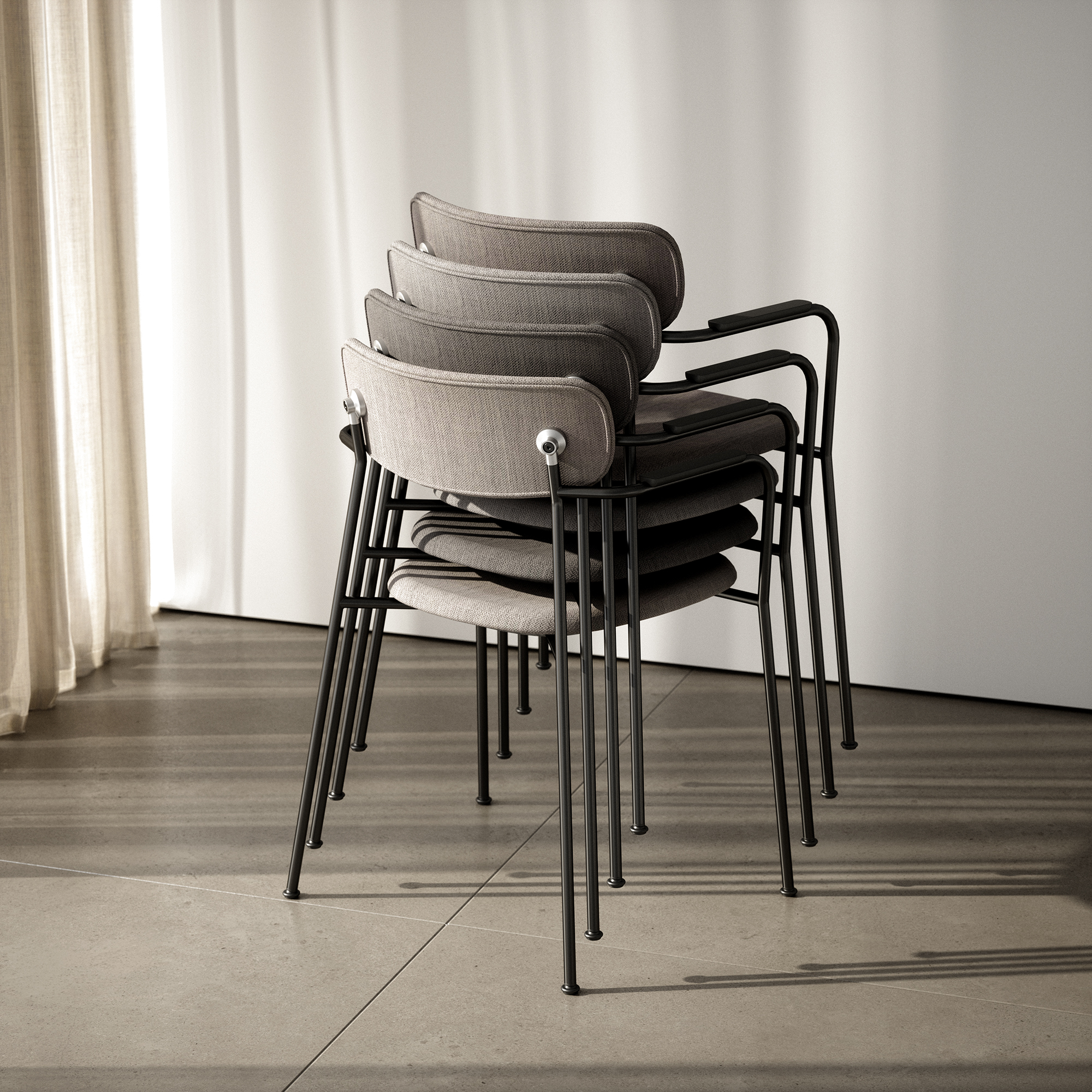 Scope armchair with upholstery 4 stacked